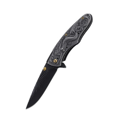 Pocket EDC Knife with Mermaid Handle for Camping and Outdoor Hunting Use