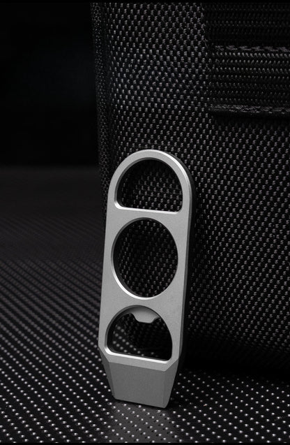 Titanium EDC Pry Bar and Bottle Opener Keychain with Mini Knuckle Tool