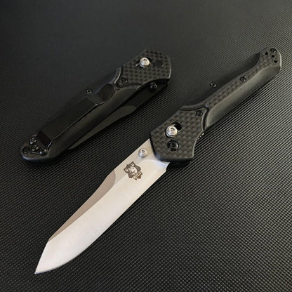 Liome Outdoor EDC Knife with Carbon Fiber Handle and Tactical Folding Blade