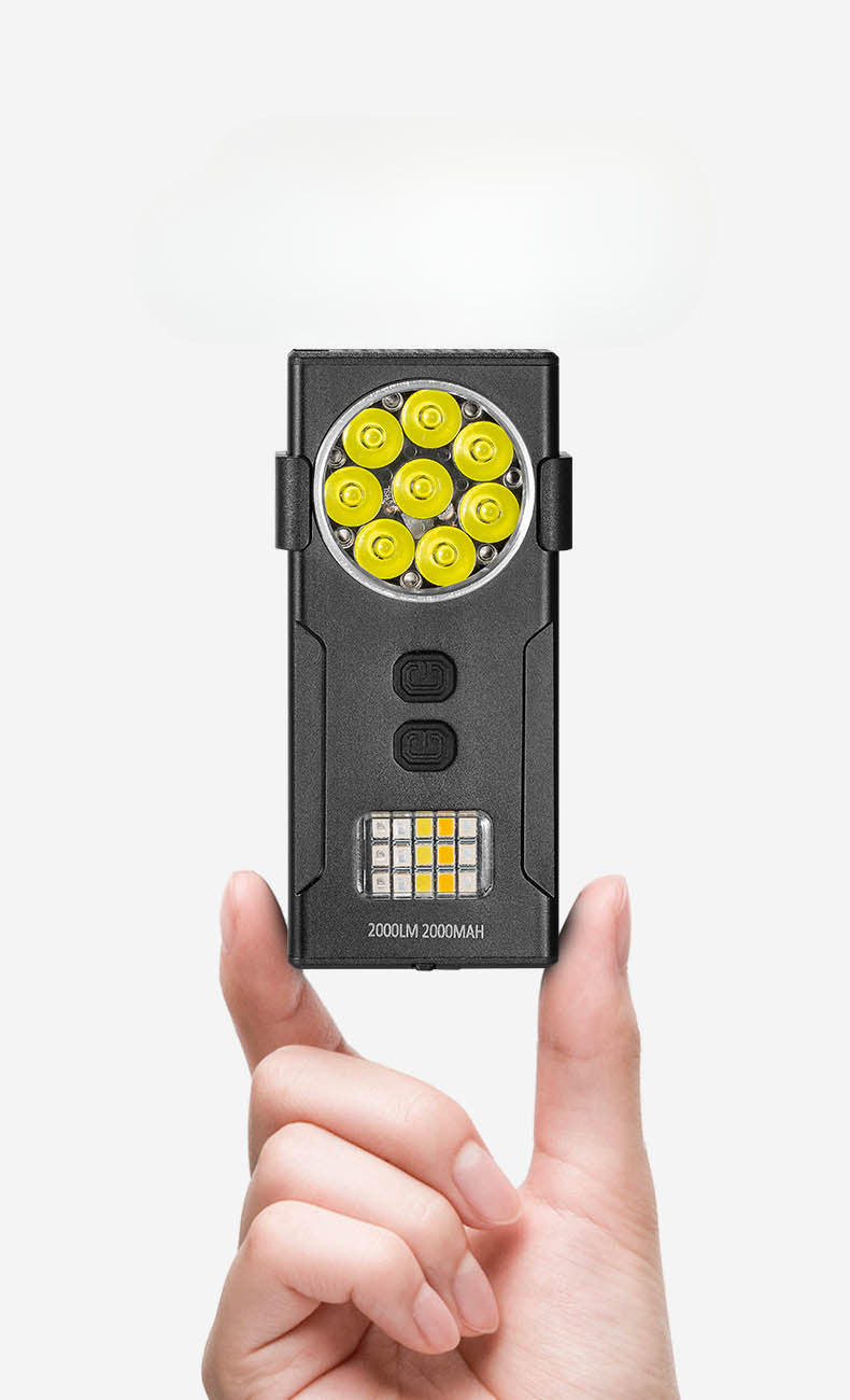 Mini Rechargeable Work Light with Magnetic Clip and Portable LED Keychain
