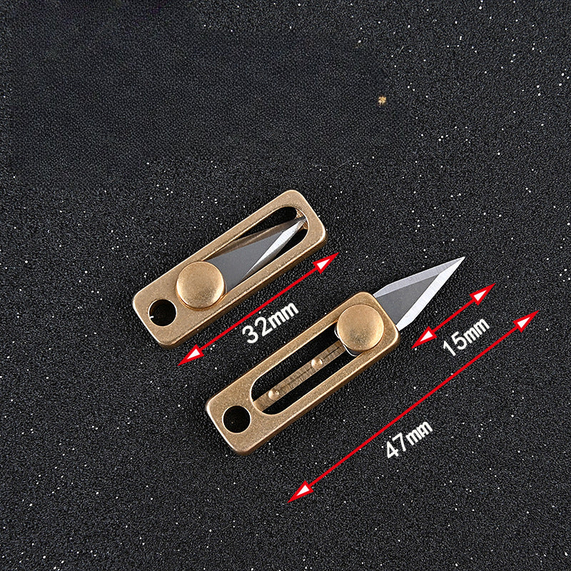 Mini Utility Knife with Brass Slide