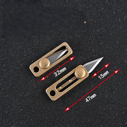 Mini Utility Knife with Brass Slide