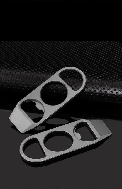 Titanium EDC Pry Bar and Bottle Opener Keychain with Mini Knuckle Tool