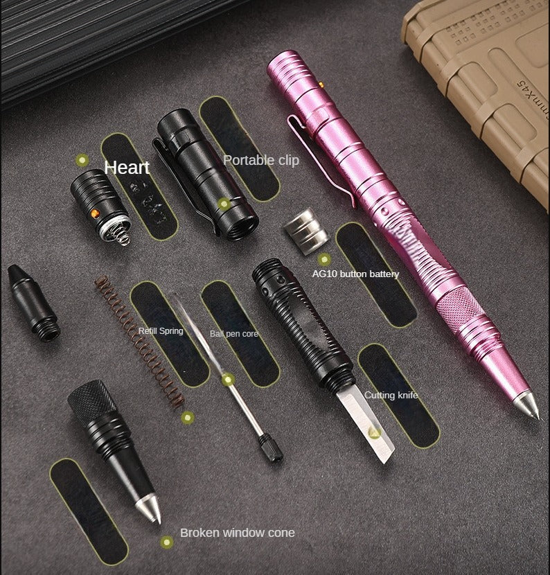Multi-Function Tactical Pen for Outdoor Survival and Protection