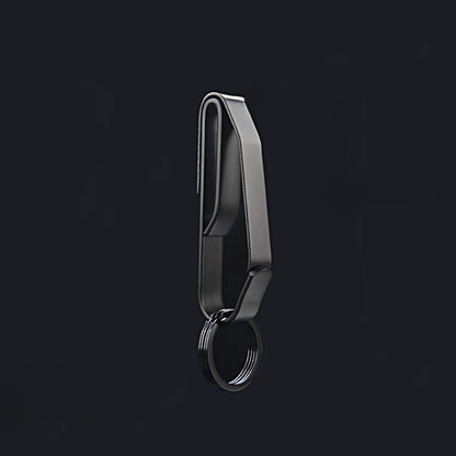 Tactical Black Steel Belt Clip Keychain for Men’s Everyday Carry