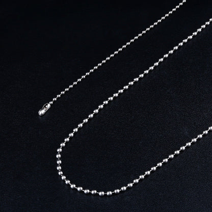 Rustproof Titanium Bead Chain Pendant Necklace for Everyday Wear