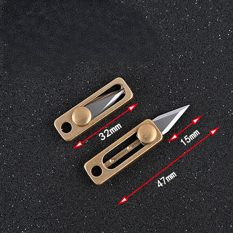 Mini Utility Knife with Brass Slide