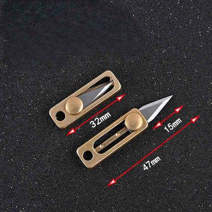 Mini Utility Knife with Brass Slide