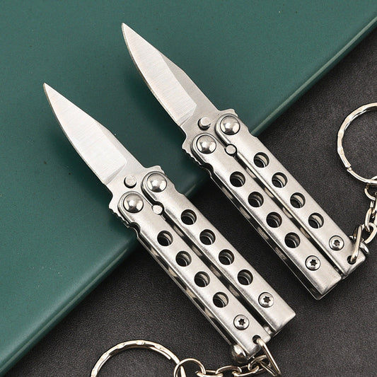 Training Mini Folding Knife with Uncut Blade for Keychain Carry