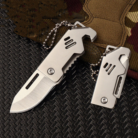 Keychain Folding Knife with Bottle Opener Function and Compact Design