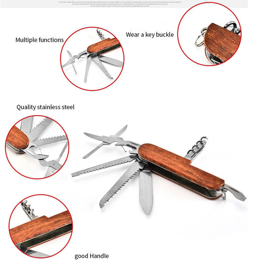 Folding Knife for Outdoor Defense with Built-in Multi-tool Capabilities