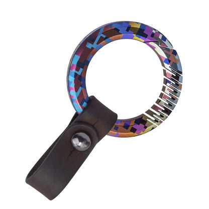 Colorful Mosaic Pattern Titanium Keychain for Elite Collectors