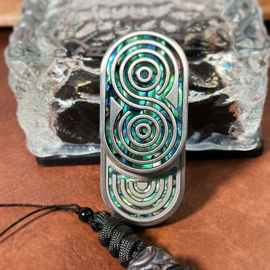 EDC Fidget Spinner with White Moonlight Shell Design