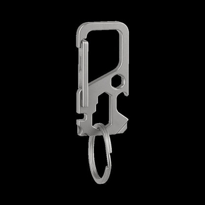 Titanium Keychain Multi Tool with Carabiner and Key Ring for Outdoor Gear