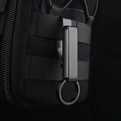 Tactical Black Steel Belt Clip Keychain for Men’s Everyday Carry