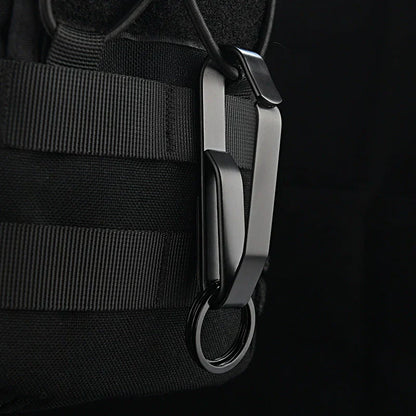 Tactical Black Steel Belt Clip Keychain for Men’s Everyday Carry