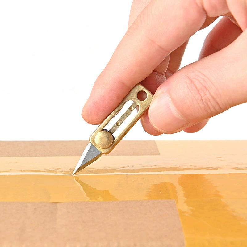 Mini Utility Knife with Brass Slide
