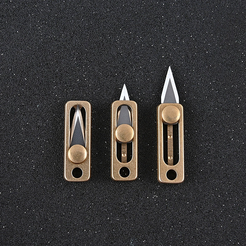 Mini Utility Knife with Brass Slide