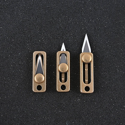 Mini Utility Knife with Brass Slide