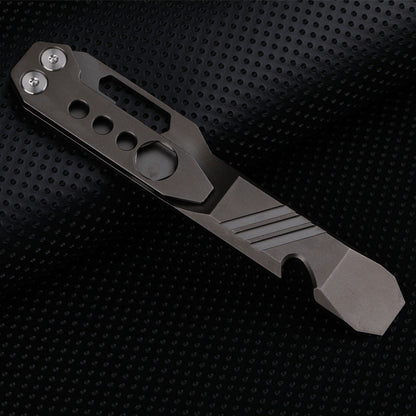 Titanium Tool with Pry Bar, Screwdriver, Bottle Opener, and Survival Wrench