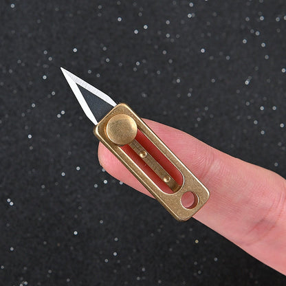Mini Utility Knife with Brass Slide