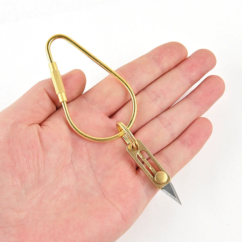 Mini Utility Knife with Brass Slide