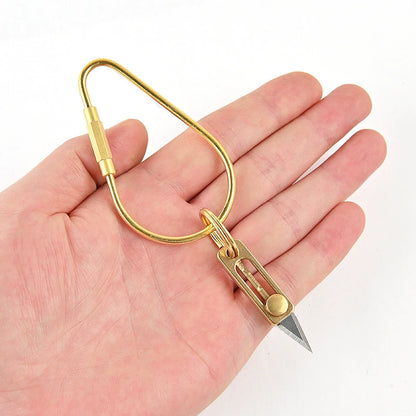 Mini Utility Knife with Brass Slide