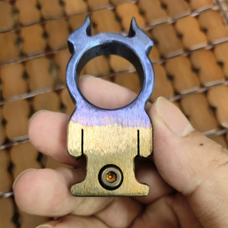Titanium Bullhead Knuckle Duster Tool with Multiple Functions