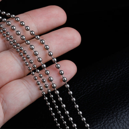 Rustproof Titanium Bead Chain Pendant Necklace for Everyday Wear