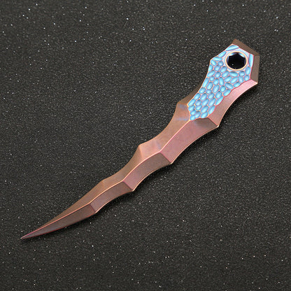 Titanium Tactical Camp Knife for Defense and Survival