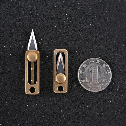 Mini Utility Knife with Brass Slide