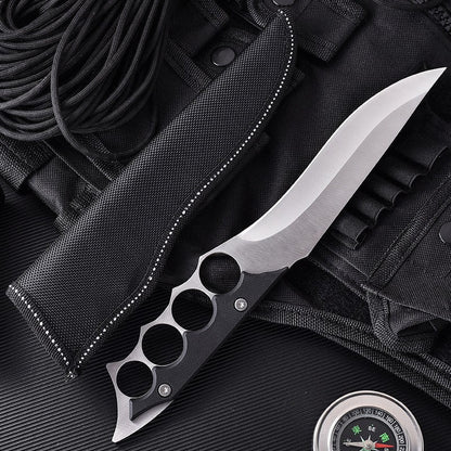 Outdoor Survival Fixed Blade Knife with Knuckle Duster Protection