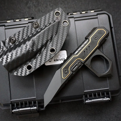 Titanium M390 Blade MultiTool Knife with Knuckle Duster for Self Defense