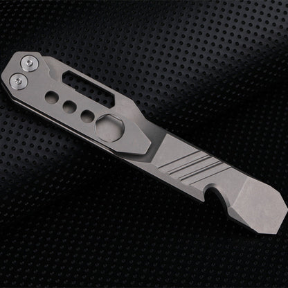 Titanium Tool with Pry Bar, Screwdriver, Bottle Opener, and Survival Wrench