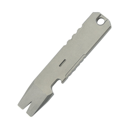 Compact Titanium Pry Bar Tool with Bottle Opener Hex Wrench and EDC Utility