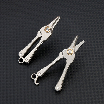 Titanium Portable Mini Scissors Keychain Tool for Hair and Beard Trimming