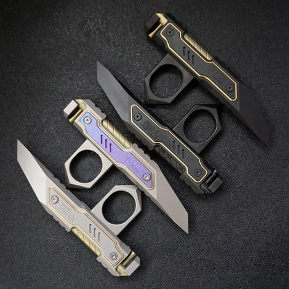 Titanium M390 Blade MultiTool Knife with Knuckle Duster for Self Defense