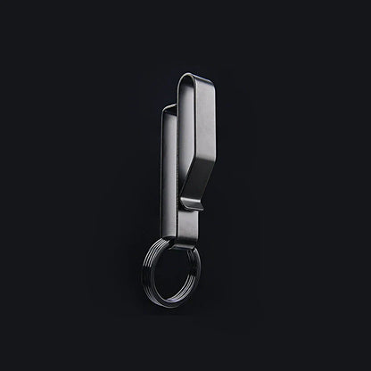 Tactical Black Steel Belt Clip Keychain for Men’s Everyday Carry