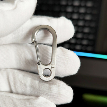 Titanium Carabiner Keychain Spring Clip for EDC Flashlight and Multi Tool