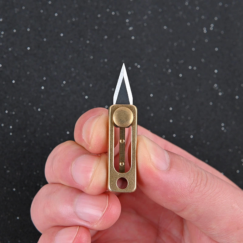 Mini Utility Knife with Brass Slide