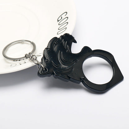 Knuckle Duster Self-defense Keychain Featuring Tiger Head