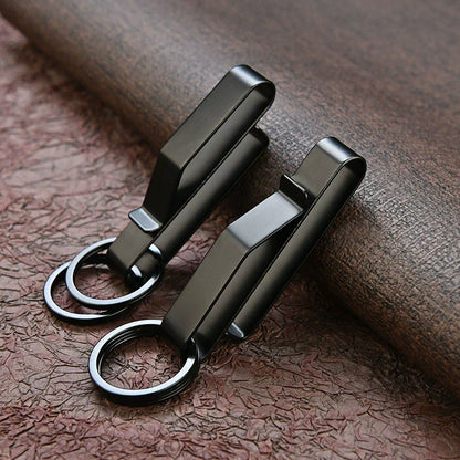 Tactical Black Steel Belt Clip Keychain for Men’s Everyday Carry