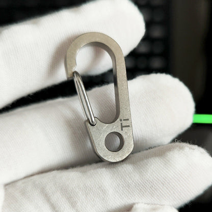 Titanium Carabiner Keychain Spring Clip for EDC Flashlight and Multi Tool
