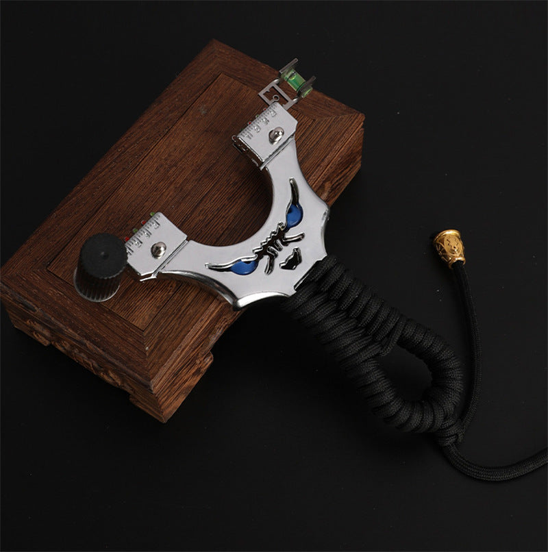 Outdoor Shooter Metal Slingshot with Laser Sight and LED Light