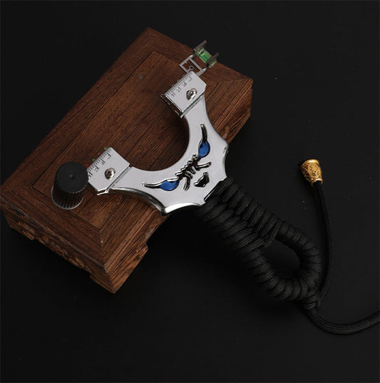 LED Equipped Metal Slingshot with Laser Sight for Outdoor Use