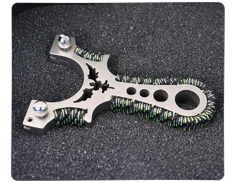 Stainless Steel Multi Tool Slingshot for Outdoor Use with Quick Release