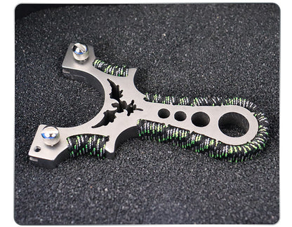 Stainless Steel Multi Tool Slingshot for Outdoor Use with Quick Release