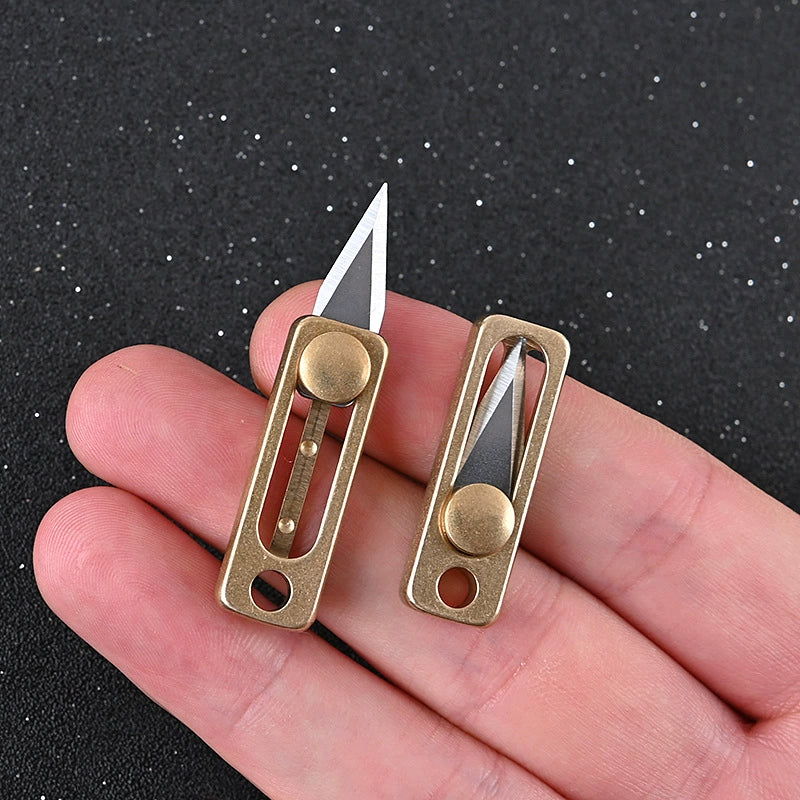 Mini Utility Knife with Brass Slide