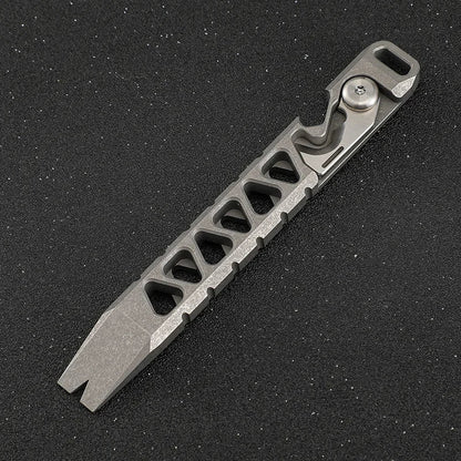Multi-Functional Pry Bar for Outdoor Survival and Self-Defense Made of TC4 Titanium