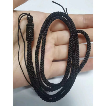 Black Cord Necklace with Stainless Steel Chain for Casual and Formal Looks
